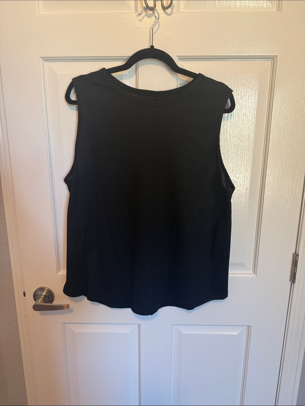 Sleeveless Black Ribbed Tank Top